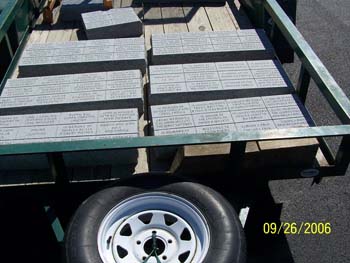 009 - First 54 engraved bricks arrived