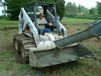 009 - All concrete had to be transported by Bobcat